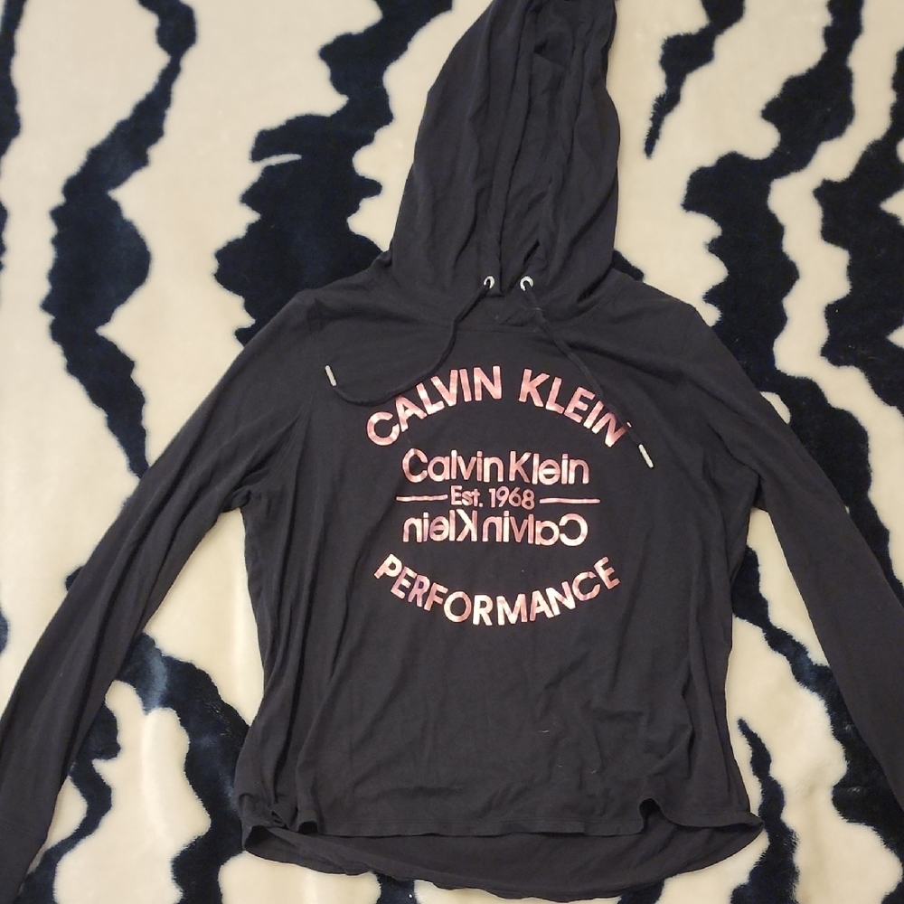 Calvin Klein Black Hoodie with Pink Logo